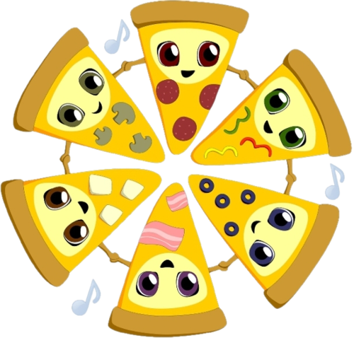 pizza-slice-med-glada-ansikten-dansar-i-ring